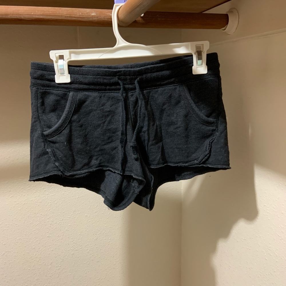 Gray shorts.